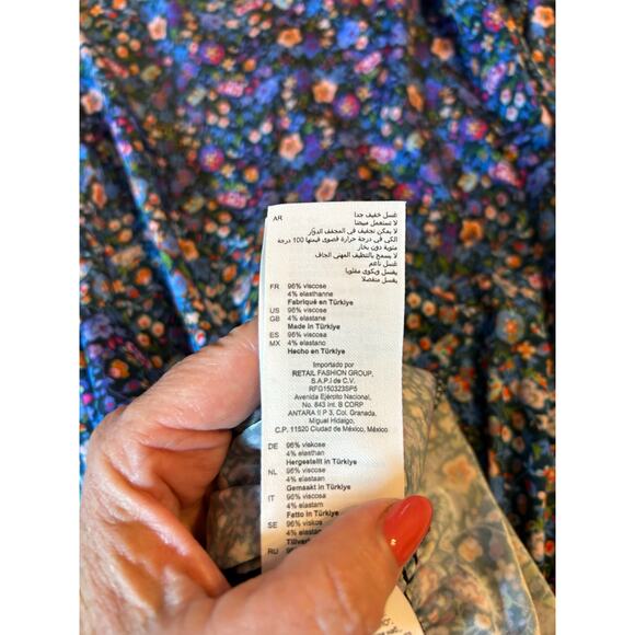 Sandro Pinelle Blue Floral Dress - Size 38 - Picture 15 of 15